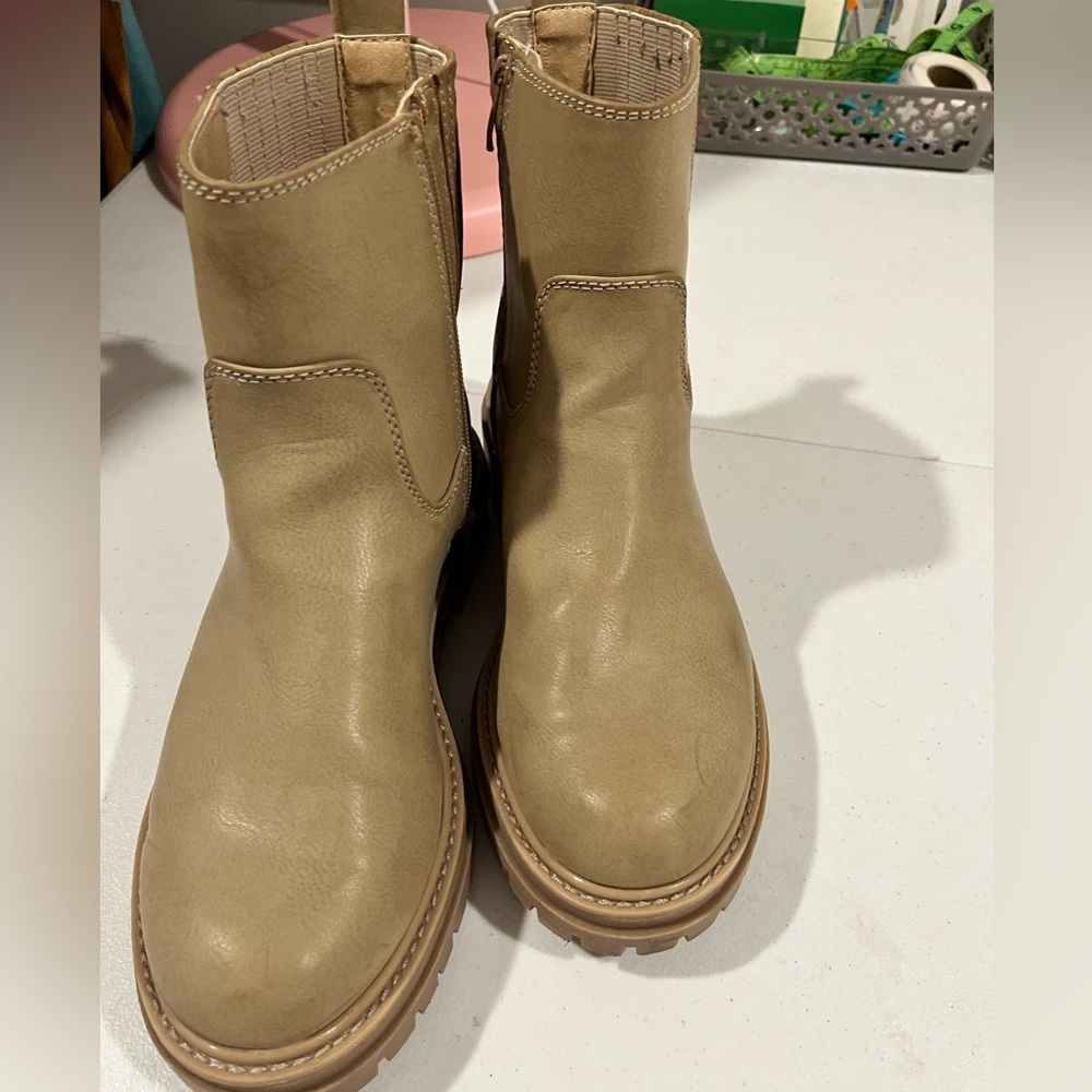 Time and Tru Tan Combat Moto Boots